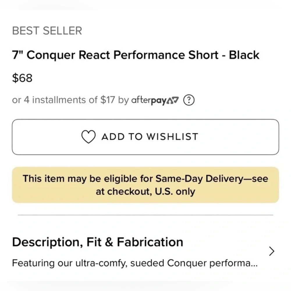 ALO Yoga Men’s “Conquer React Performance” Short 7” Inseam (M) *BESTSELLER* - Picture 5 of 10